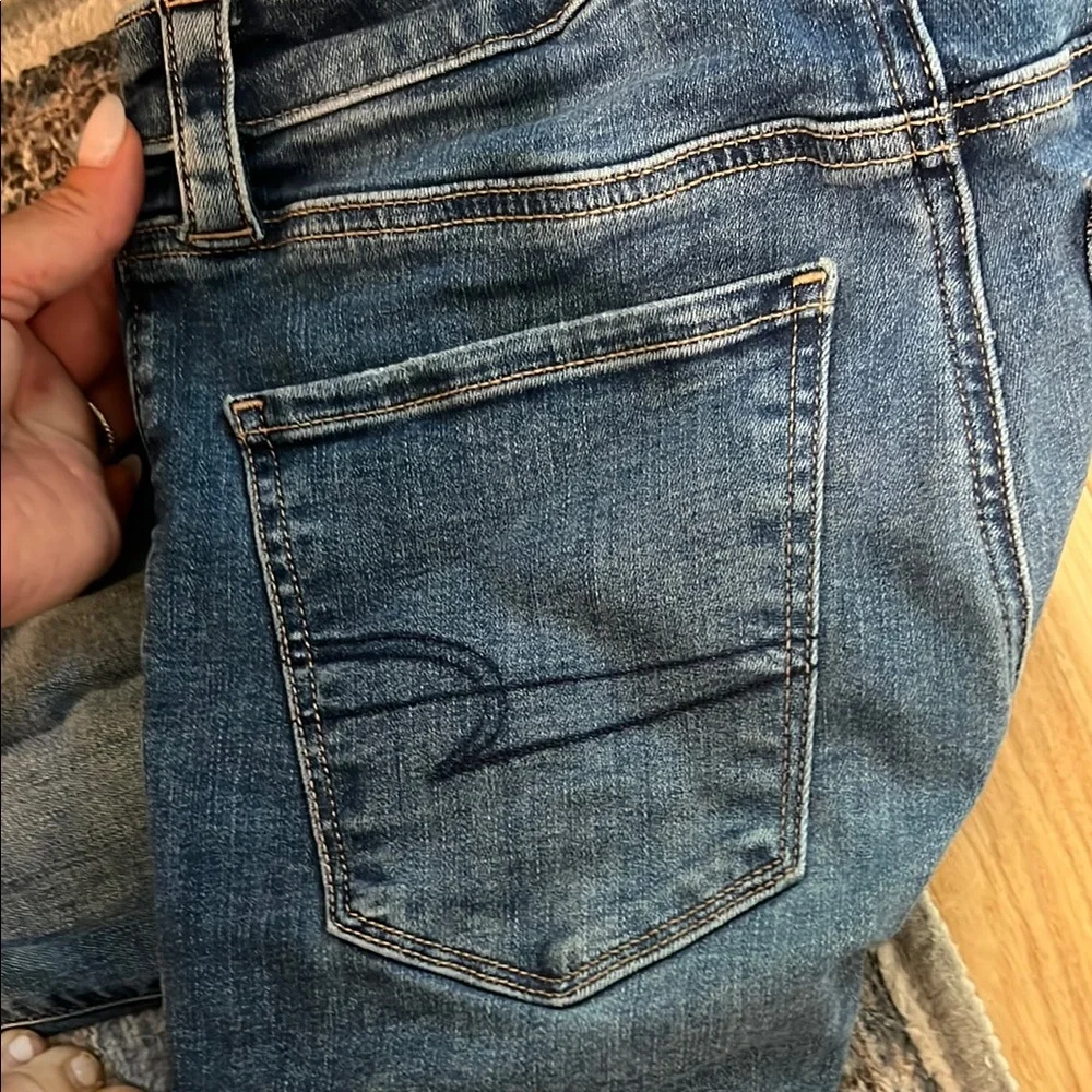 American Eagle Outfitters Dark Blue Flare Jeans - Picture 8 of 9